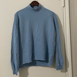 Gilded Intent Sky Blue Raw Hem Sweatshirt Size S